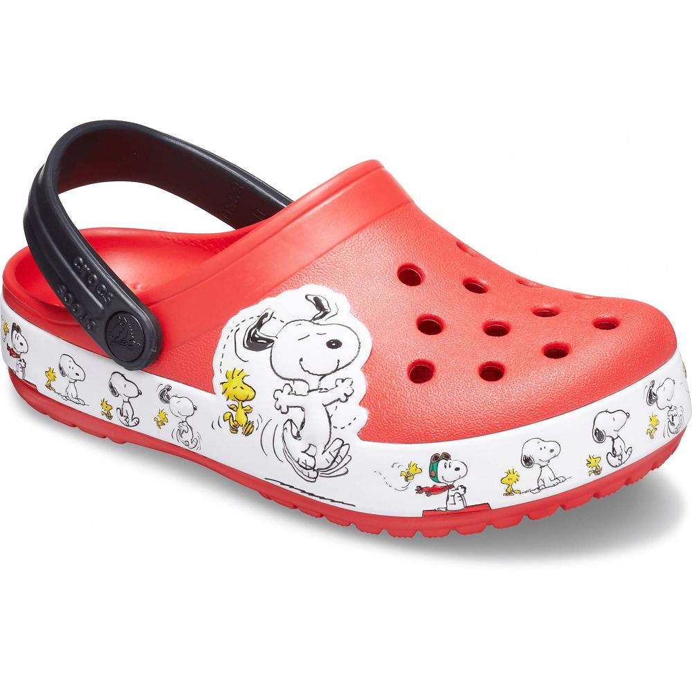 Red Girls' Crocs Fun Lab Snoopy® Woodstock® Clogs | NZ 1522FDNM